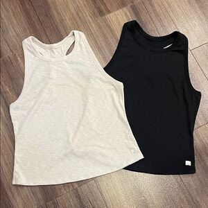 Vuori Black and Cream Tank Tops